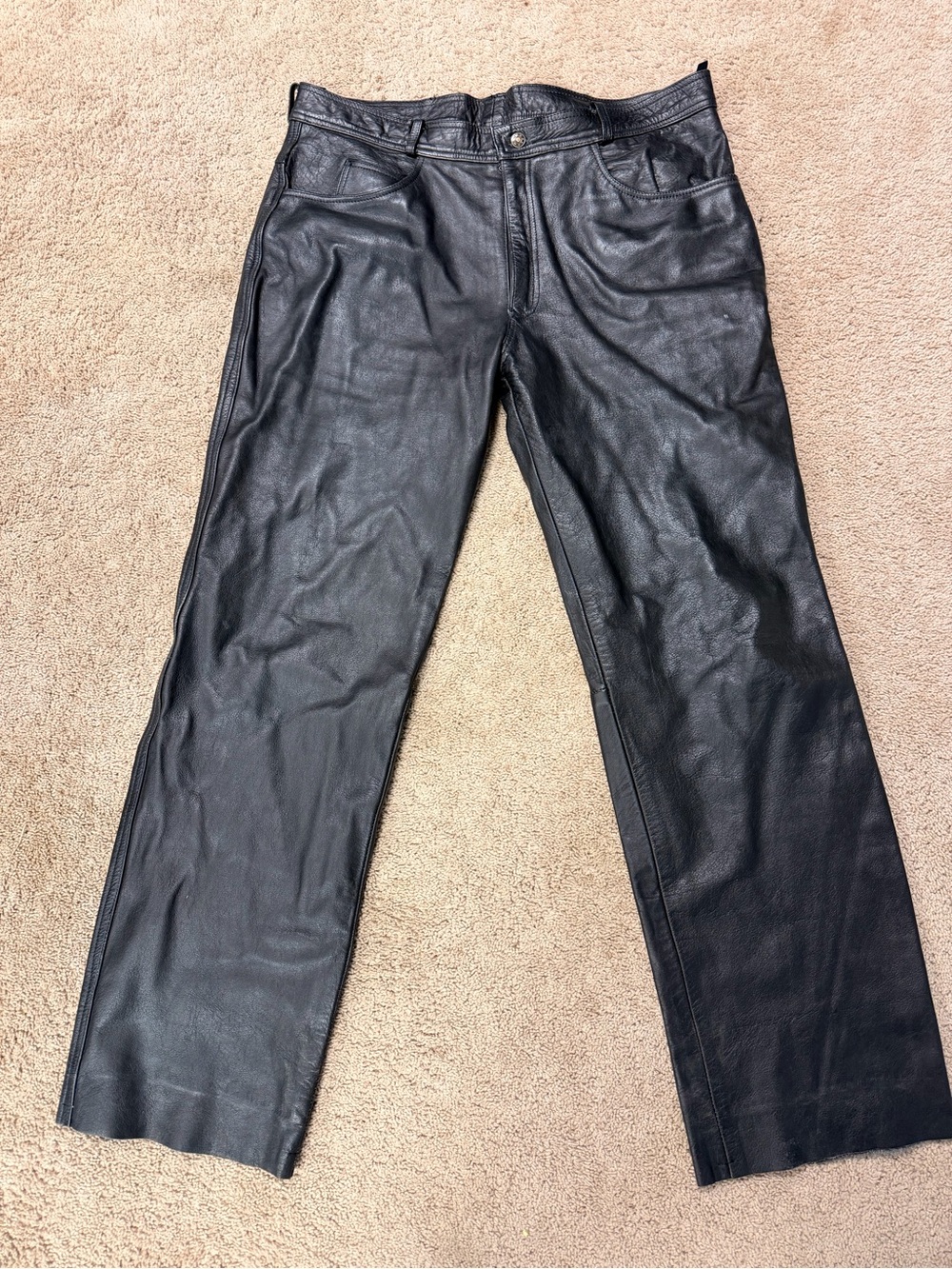 Xelements Advanced Motorcycle Black Leather Pants Mens Size 40 Thick Heavy NWOT